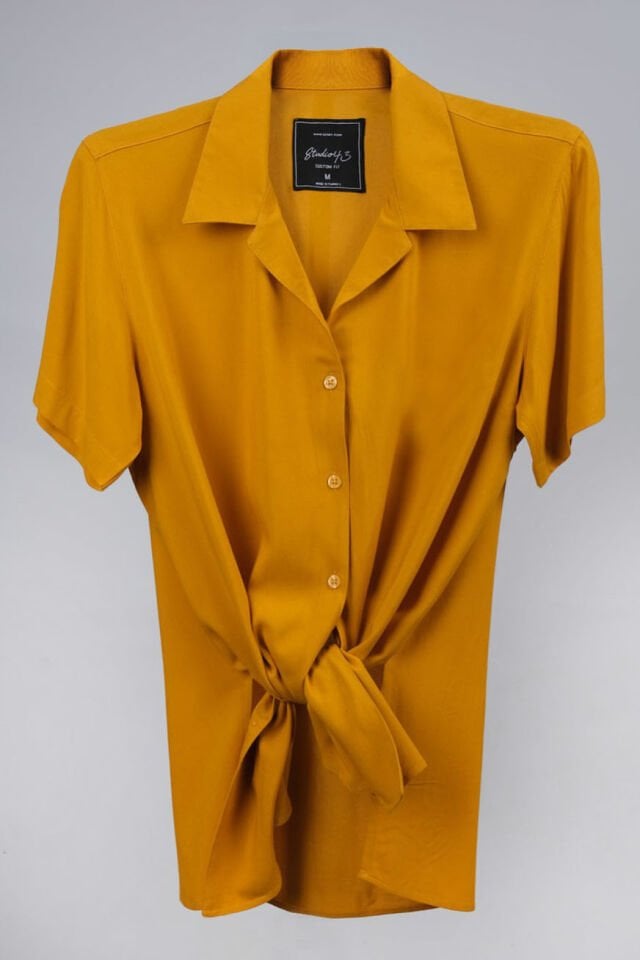 Positano Set Women's Tie-front Shirt w/ Ornament Tile Print Beach Pants - Multi-color