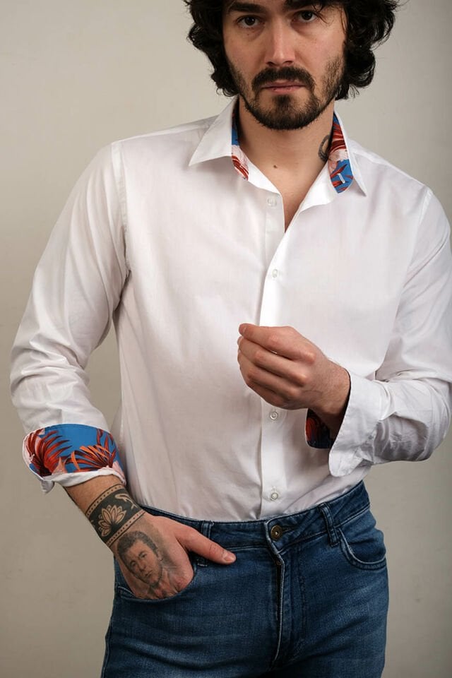 2188 IBIZA VINTAGE U/K GÖMLEK BEYAZ