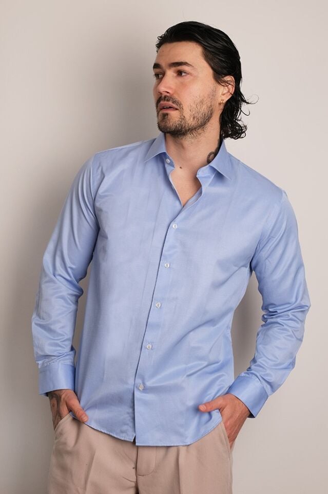 SLIM FIT MAVİ GÖMLEK - 2132 CITY