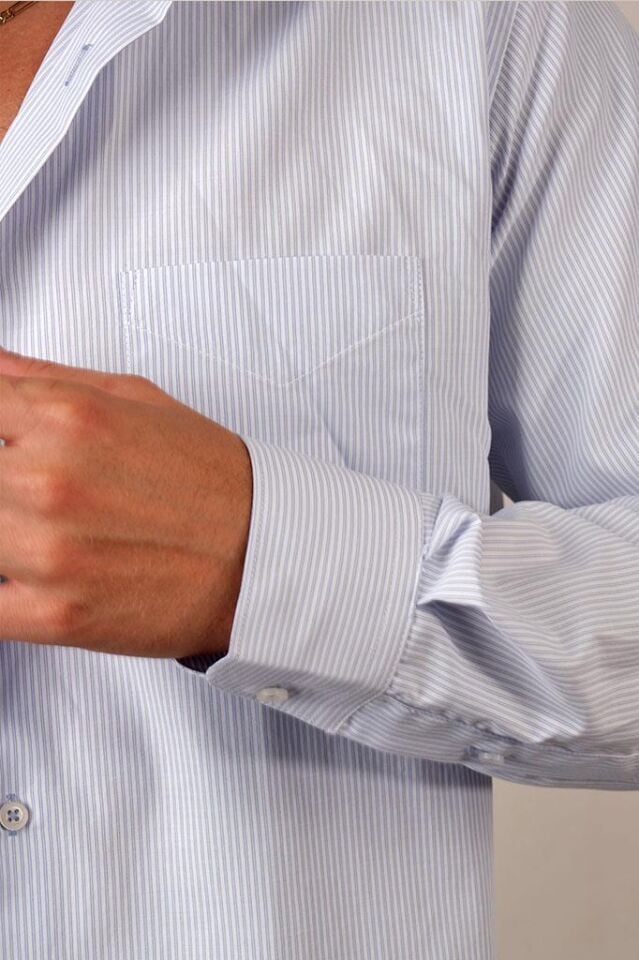 2198 KING KLASIK U/KOL GÖMLEK 83167/1 MAVİ