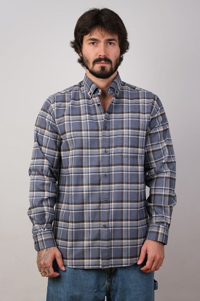 2194 BALIKSIRTI MELANJ EKS U/K GÖMLEK 58/İNDİGO