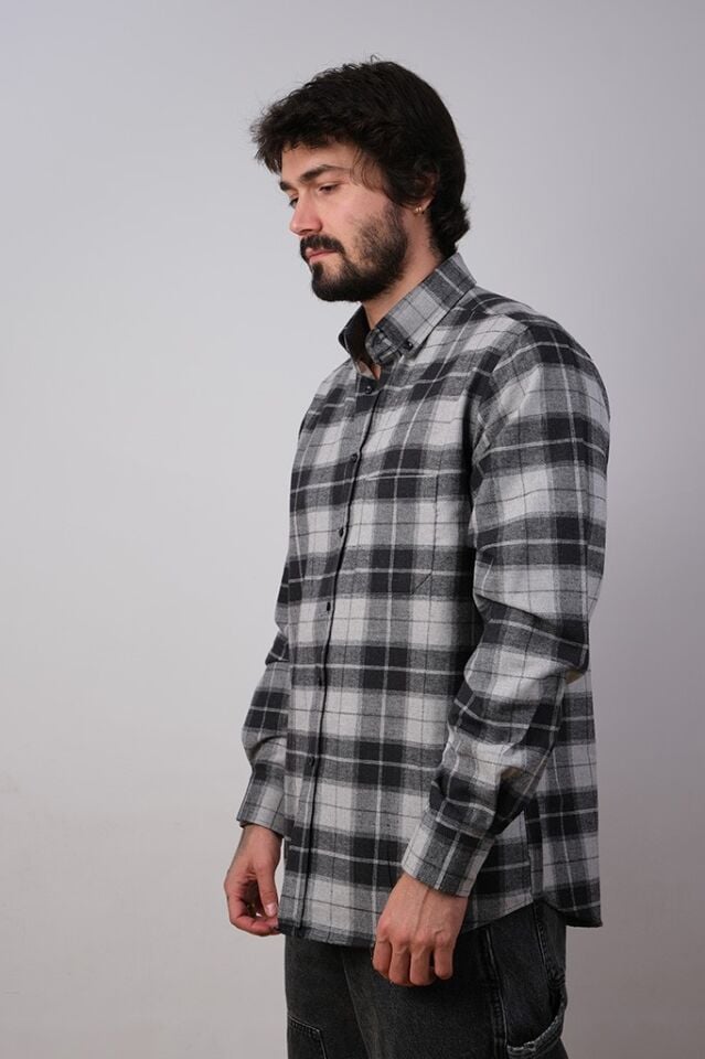 2194 BALIKSIRTI MELANJ EKS U/K GÖMLEK 60/SİYAH