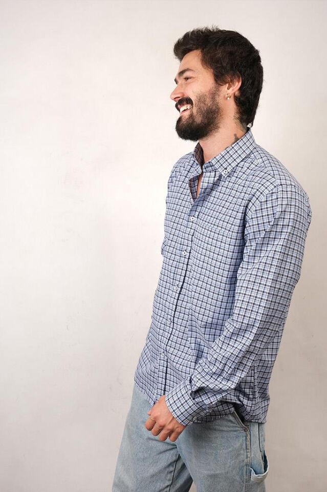 2145 OXFORD EKOSE DÜĞ.YK.U/KOL GÖMLEK 83254/1 MAVİ