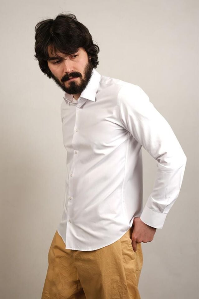 2132 CITY SLIM U/K GÖMLEK 1/BEYAZ