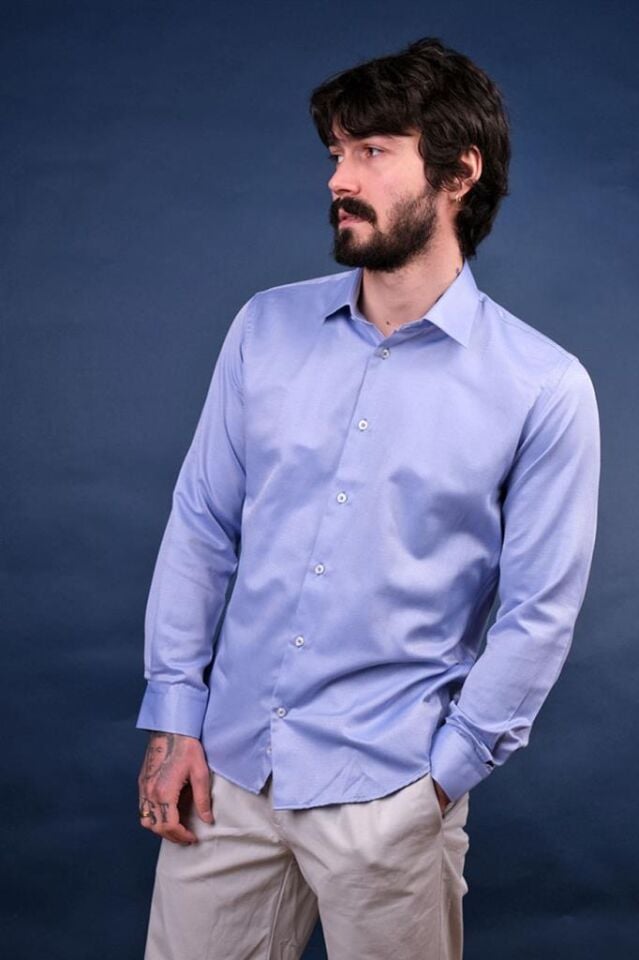 SLIM FIT SAKS GÖMLEK - 2132 CITY