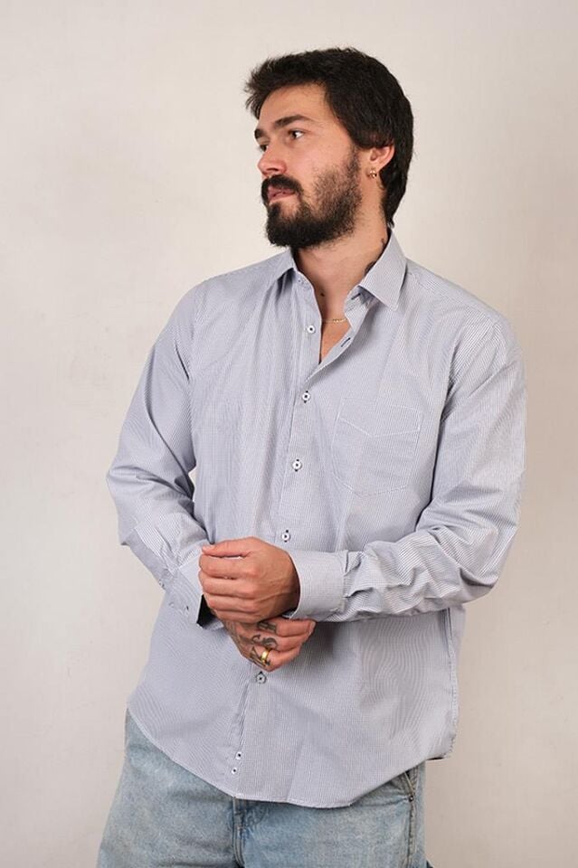 2198 KING MİNİ EKS.KLS.U/K GÖMLEK 83165/3 LACİVERT