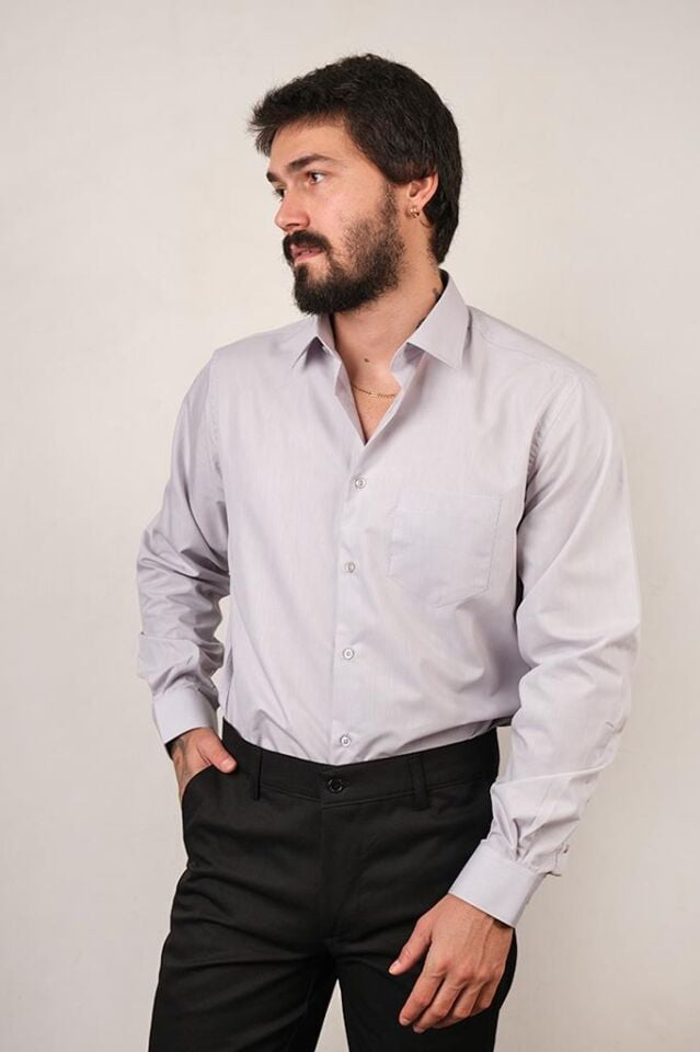 1141 DACRON KLS U/KOL GÖMLEK 69109 GRİ