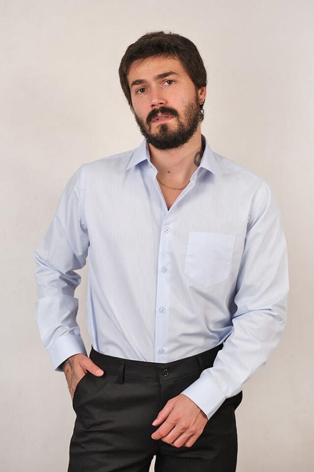 1141 DACRON KLS U/KOL GÖMLEK 70196/A.MAVİ