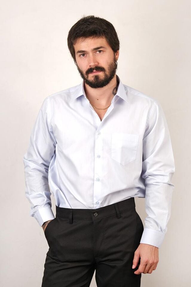 1141 DACRON KLS U/KOL GÖMLEK 71016/B.MAVİ