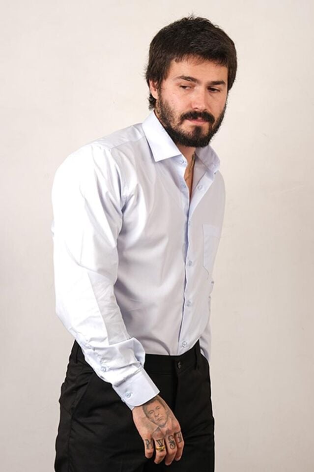 1141 DACRON KLS U/KOL GÖMLEK 71016/B.MAVİ