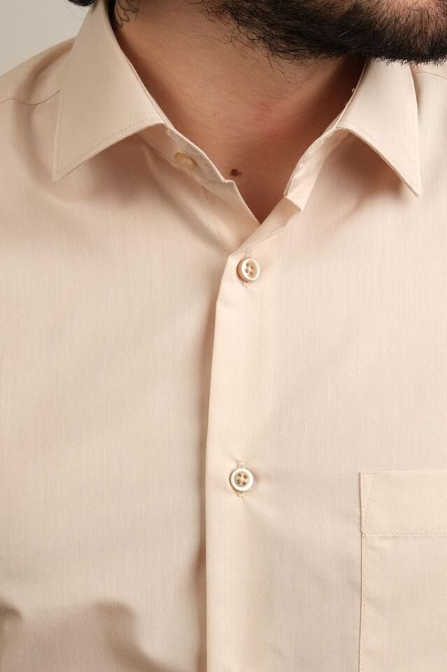 1141 DACRON KLASİK UZUN KOL ERKEK GÖMLEK 1047/BEJ