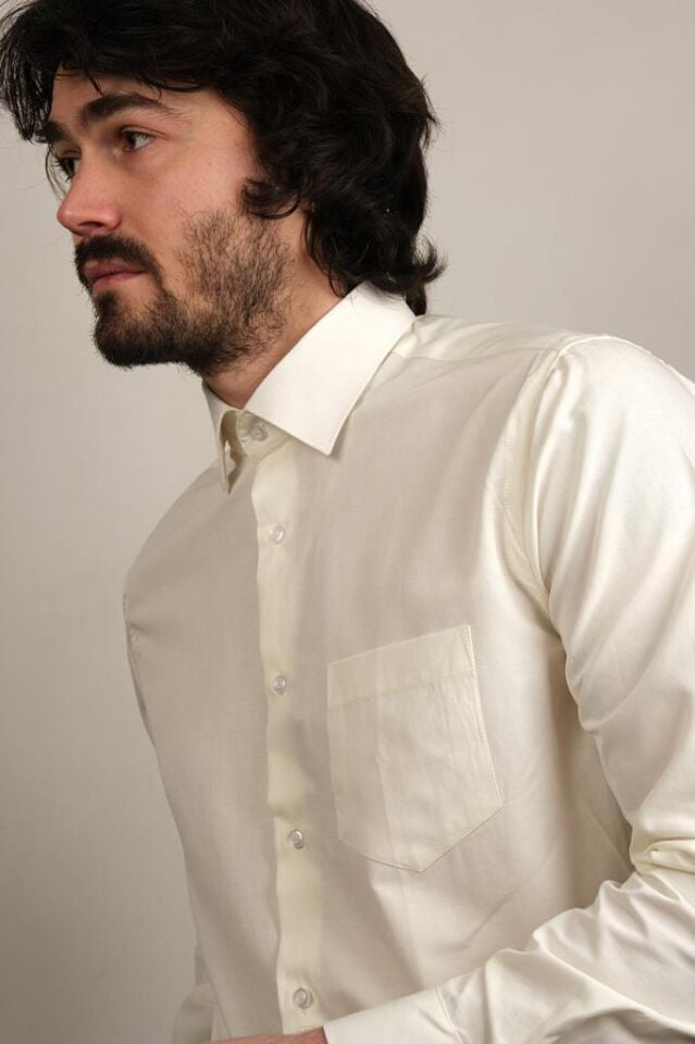 1141 DACRON KLS U/KOL GÖMLEK 9105/KIRIK BEYAZ