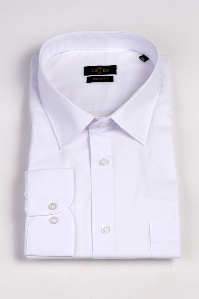 1142 DACRON KLASİK BÜYÜK BEDEN BEYAZ GÖMLEK