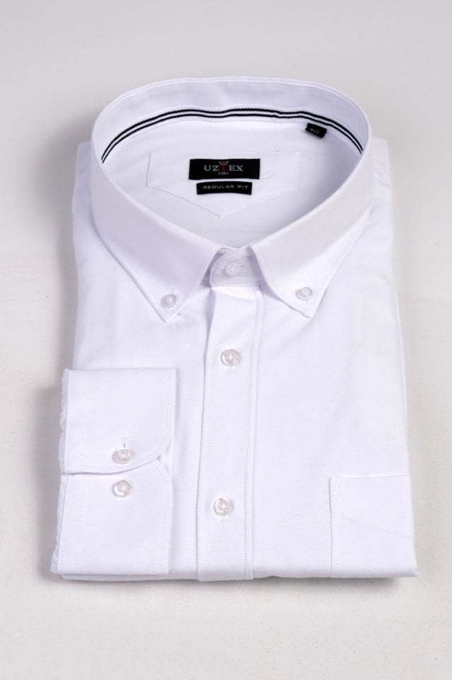 2168 MODENA ŞAMRE BÜYÜK BEDEN BEYAZ GÖMLEK