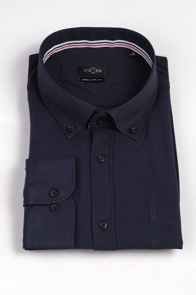 2168 MODENA ŞAMRE BÜYÜK BEDEN LACİVERT GÖMLEK